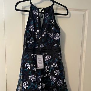 Black formal mini dress